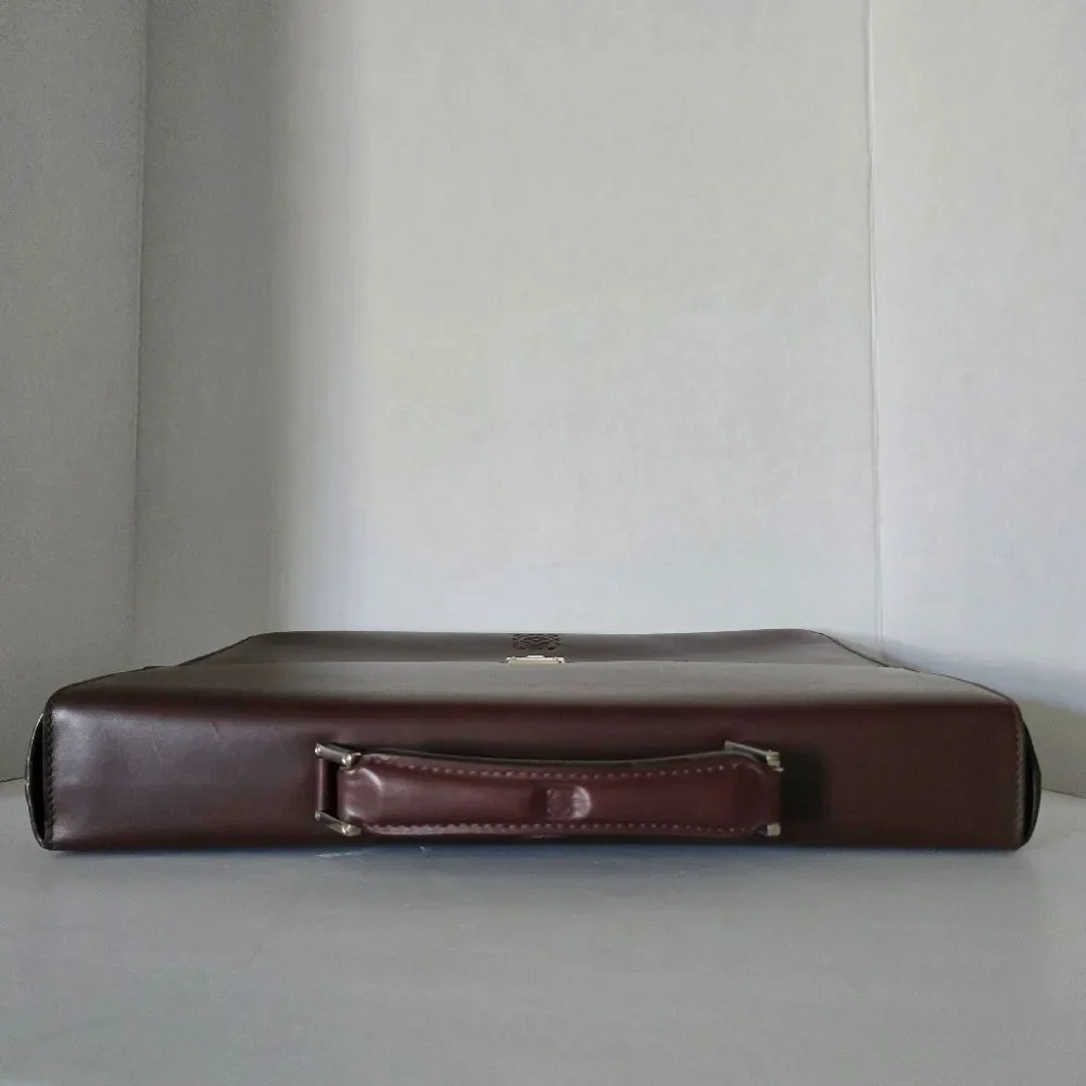 Loewe Bordeaux Leather Briefcase Business Bag